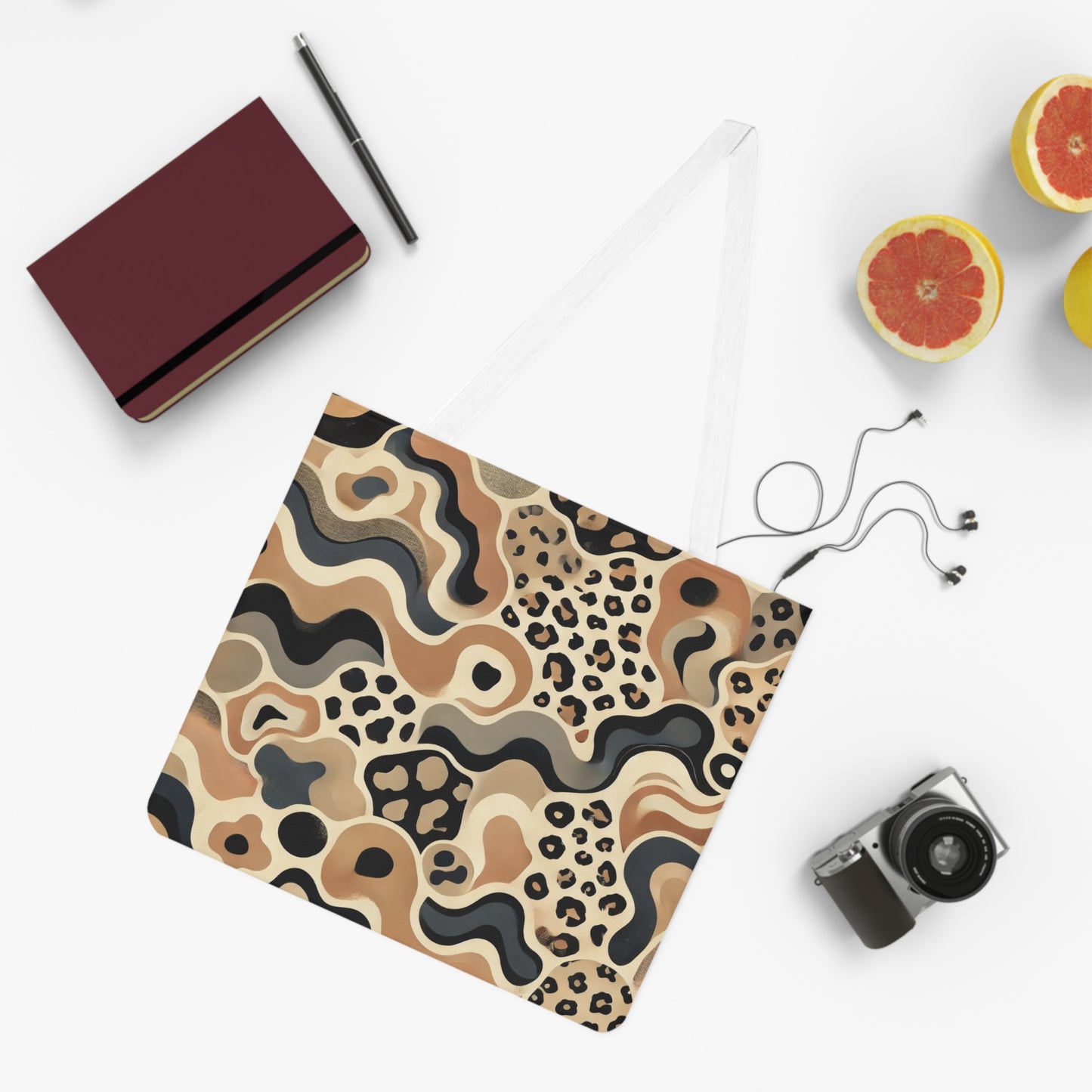 Stylish Abstract Shoulder Tote Bag, Chic Reusable Shopping Bag, Fashionable Beach Tote, Unique Gift for Her, Trendy Canvas Bag