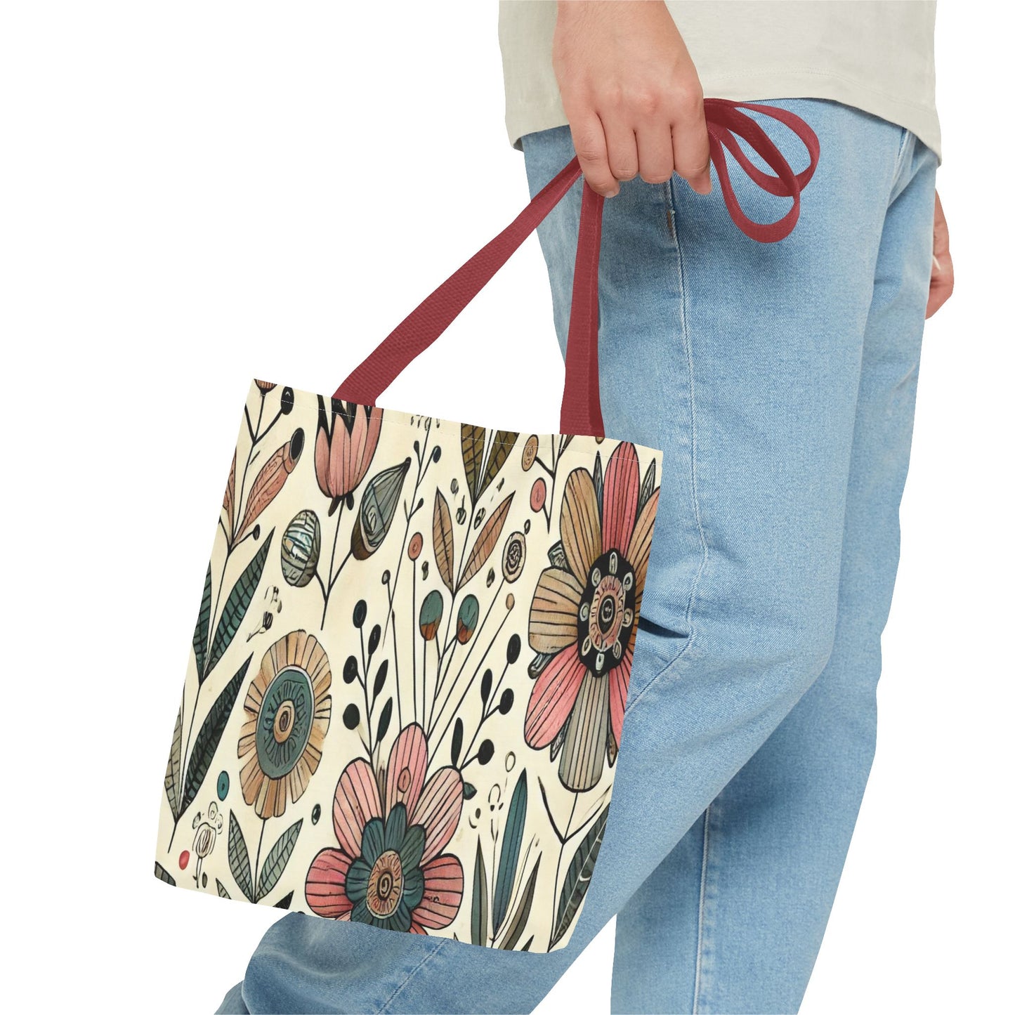 Floral Tote Bag - Stylish AOP Handbag, Eco-Friendly Shopping Bag, Boho Chic Purse, Gift for Her, Trendy Everyday Carryall