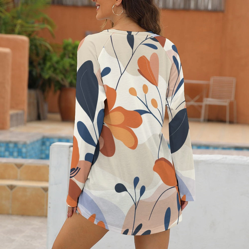 Amber Garden Flow Long Crew Neck Long Sleeve T-Shirt