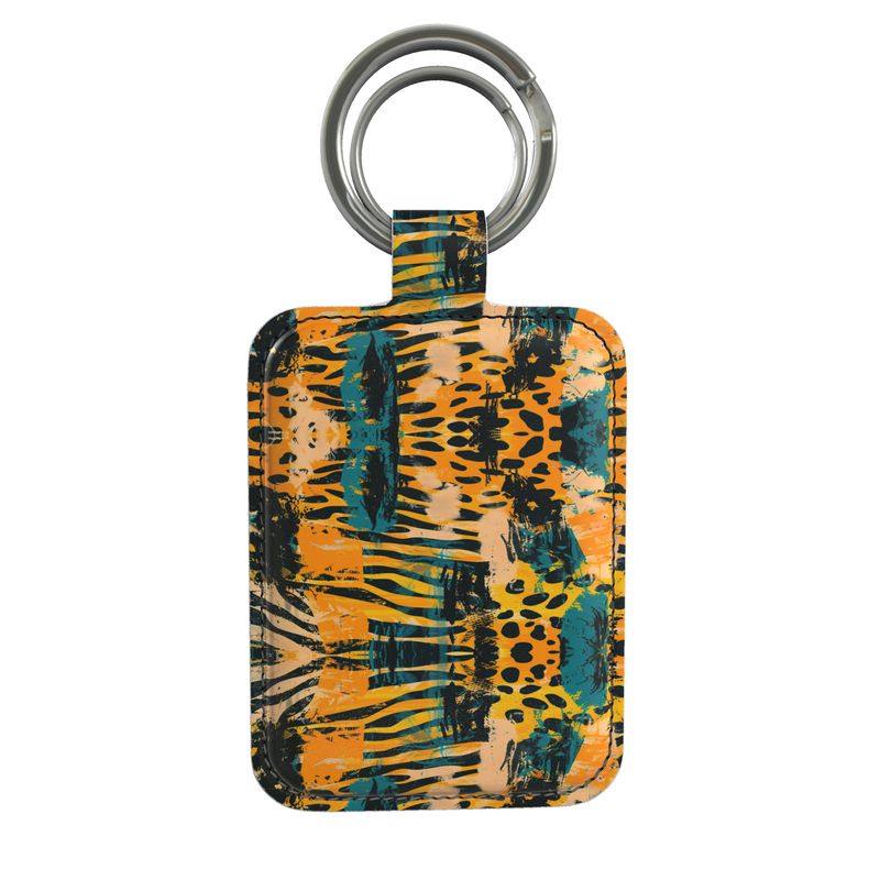 Savanna Graffiti Leather Keyring