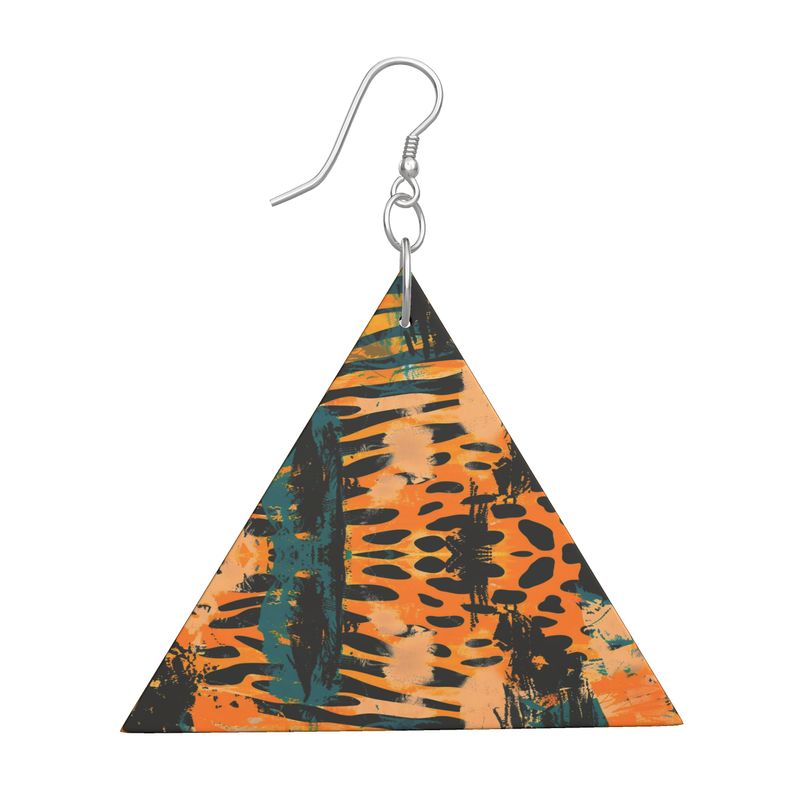 Savanna Graffiti Wooden Earrings Geometric Shapes