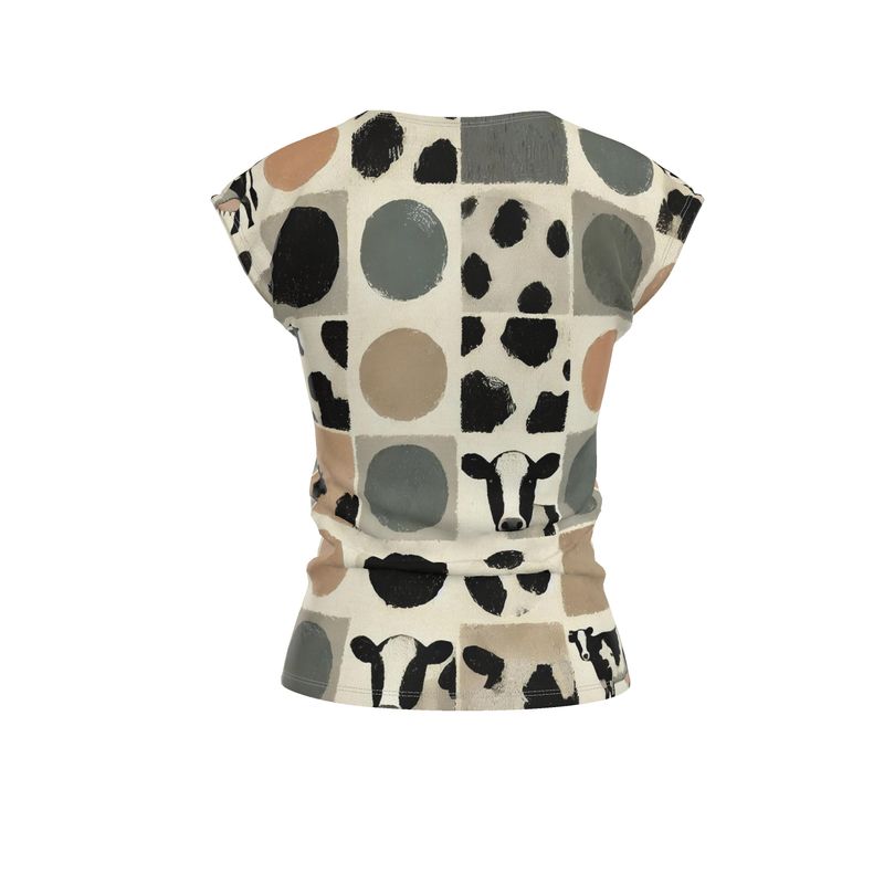 Modern Brushed Cowhide Ladies Loose Fit T-Shirt