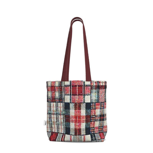 Layered Retro Picnic Plaid Everyday Tote Bag
