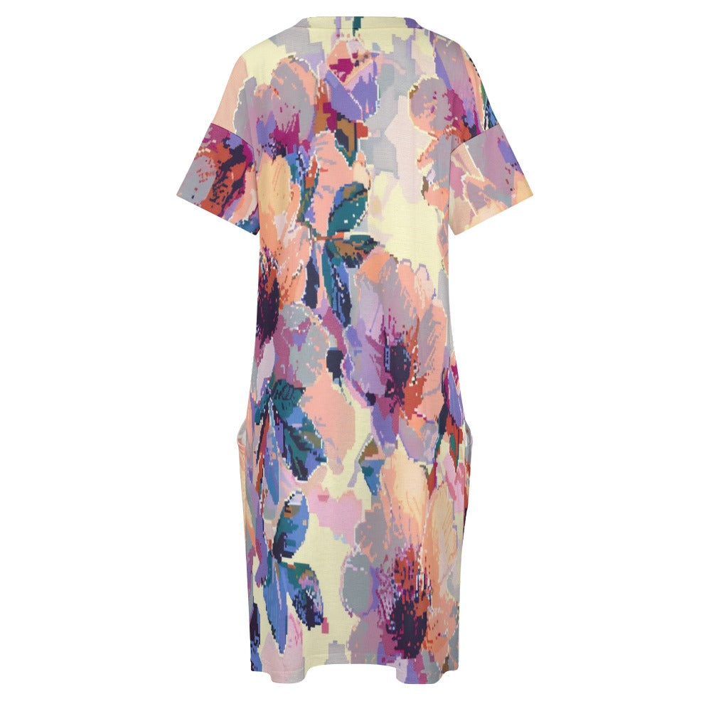 Pixel Bloom Reverie Loose pocket dress