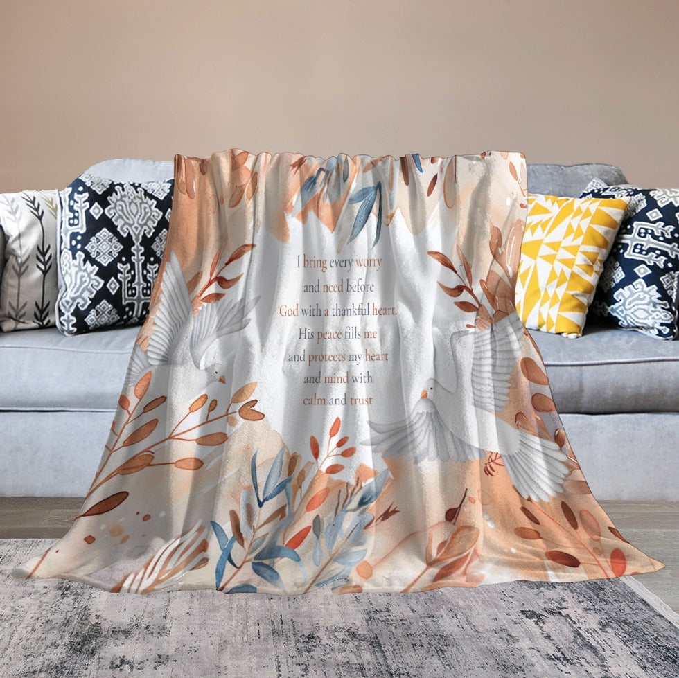 Peace Ultra-Soft Flannel Blanket Multiple Sizes