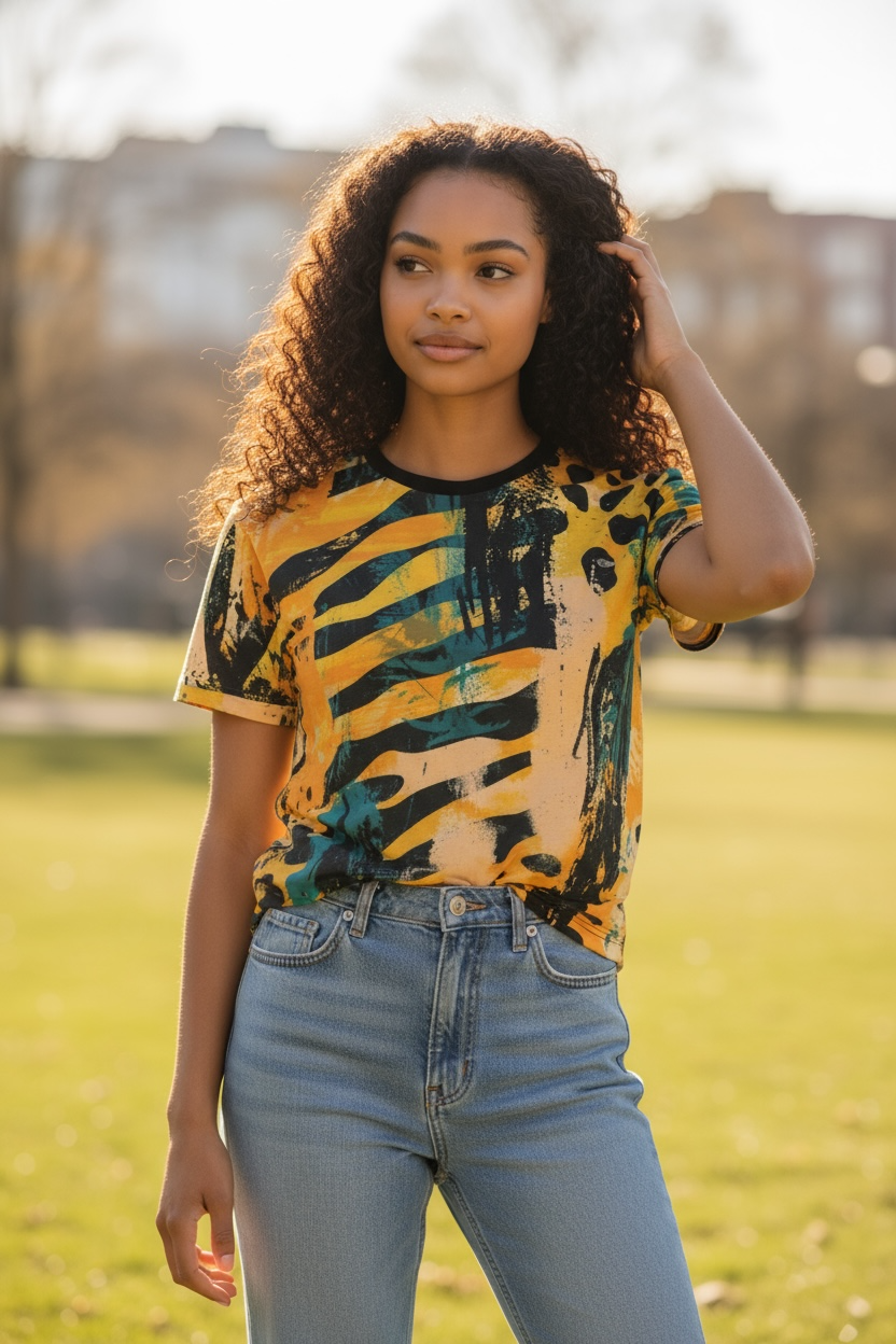 Abstract Safari Unisex Cut And Sew All Over Print T-Shirt