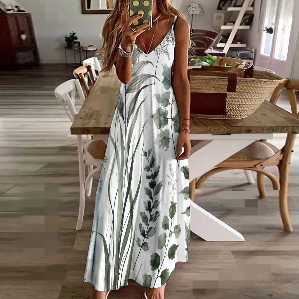 Whispering Greens Sling Ankle Long Dress