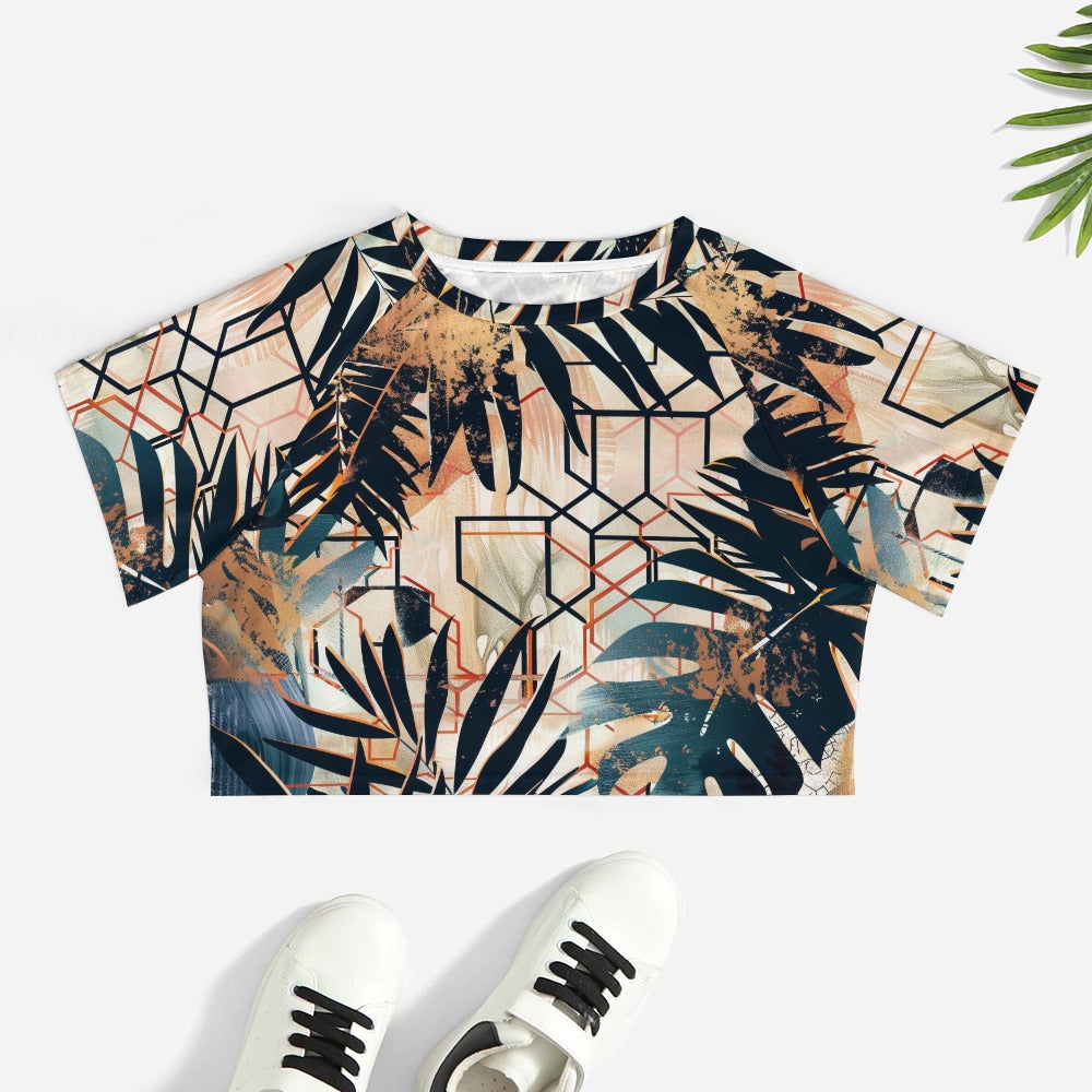Tropical Geometry Short sleeved navel exposed T-shirt