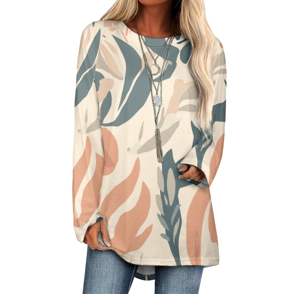 Modern Flora Flow Long Crew Neck Long Sleeve T-Shirt