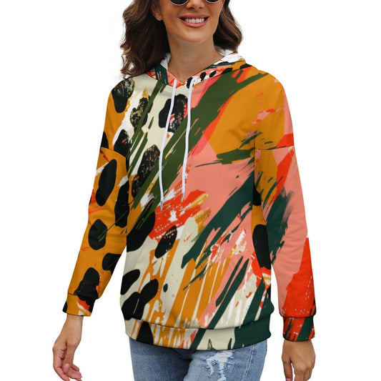 Wild Fusion – Abstract Animal Print Energy Dropped Sleeve Hoodie