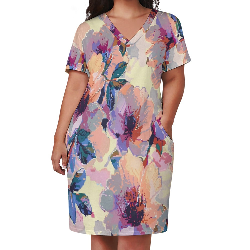 Pixel Bloom Reverie Loose pocket dress