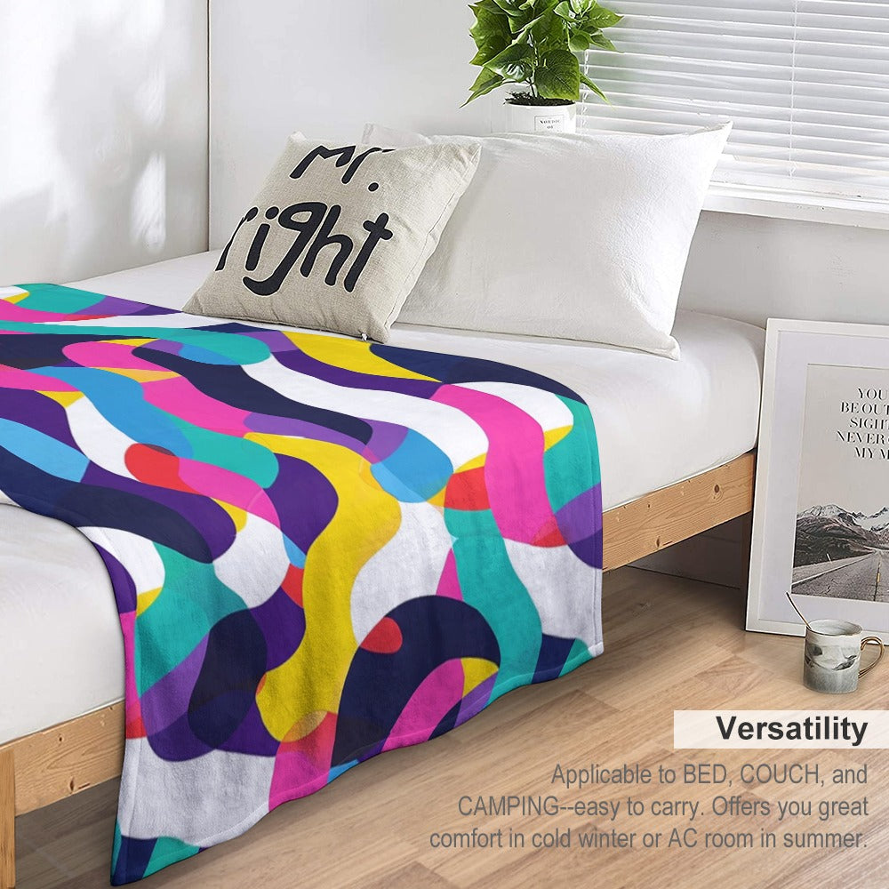 Dopamine wave Ultra-Soft Flannel Blanket Multiple Sizes