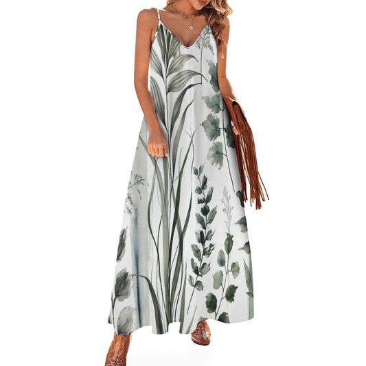 Whispering Greens Sling Ankle Long Dress