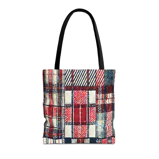 Cozy Plaid Tote Bag, Stylish Shopping Bag, Eco-Friendly Gift, Fall Accessory, Perfect for Everyday Use
