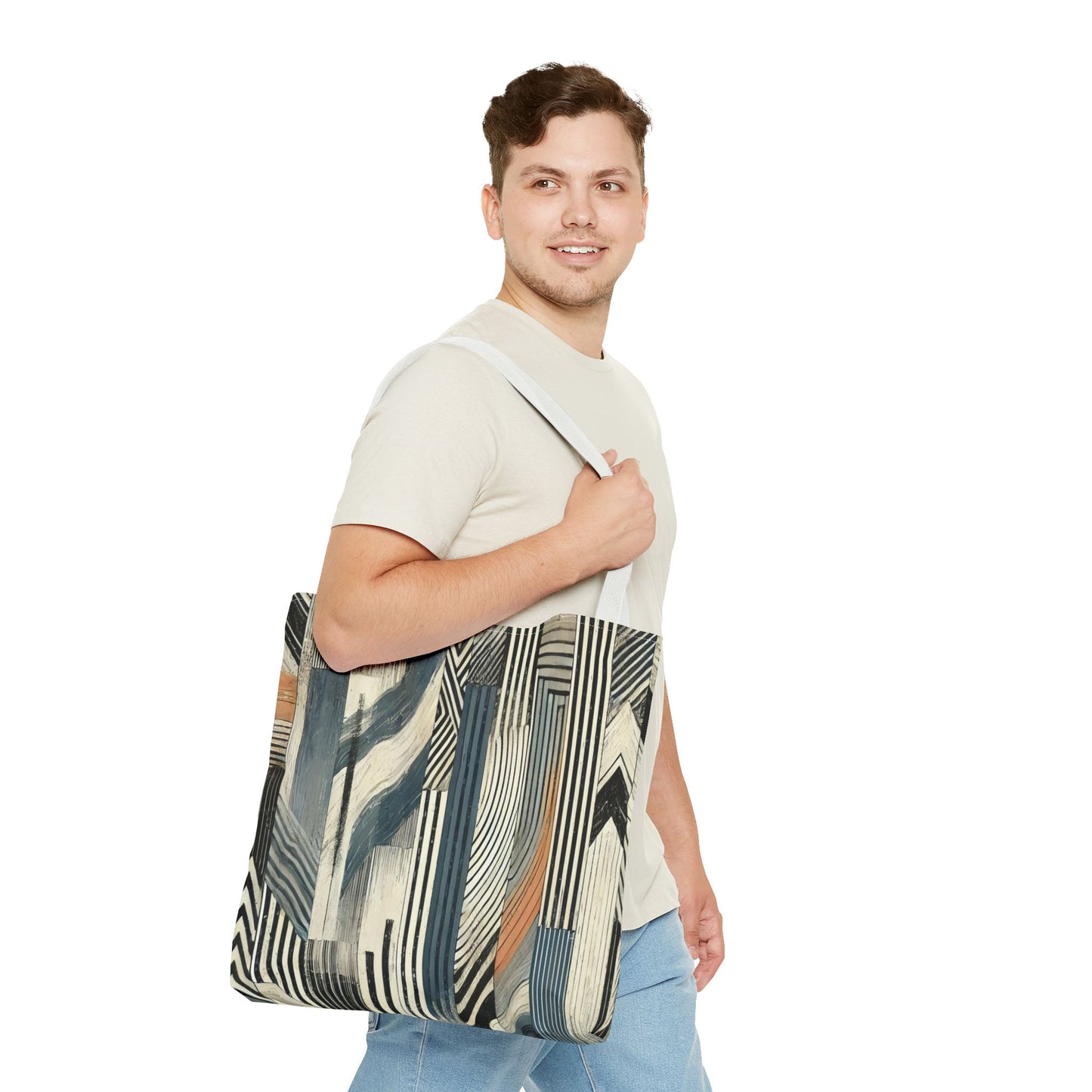 Chic Abstract Tote Bag, Stylish Eco-Friendly Carryall, Trendy Shopping Bag, Art-Inspired Handbag, Versatile Beach Tote, Modern Gift Idea