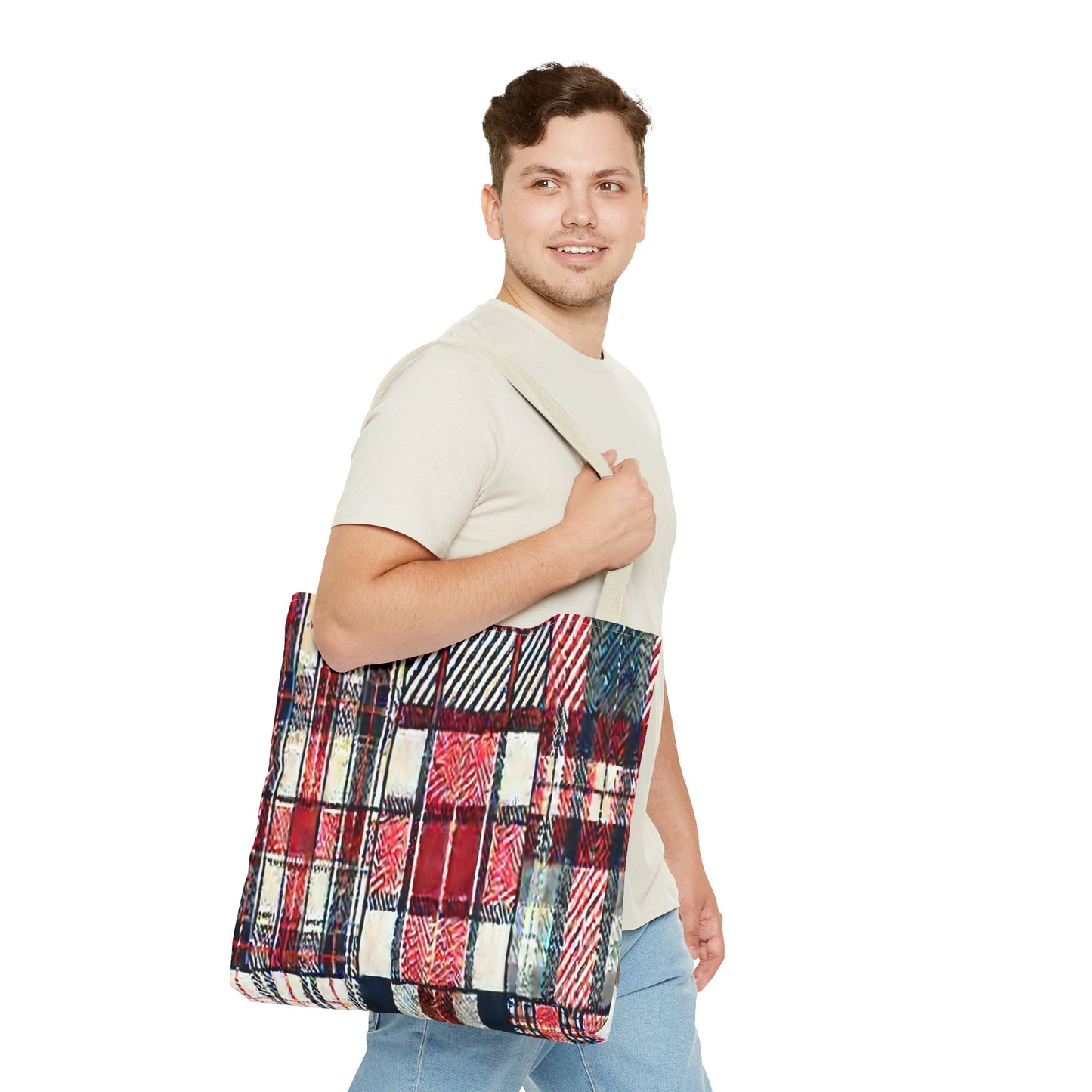 Cozy Plaid Tote Bag, Stylish Shopping Bag, Eco-Friendly Gift, Fall Accessory, Perfect for Everyday Use