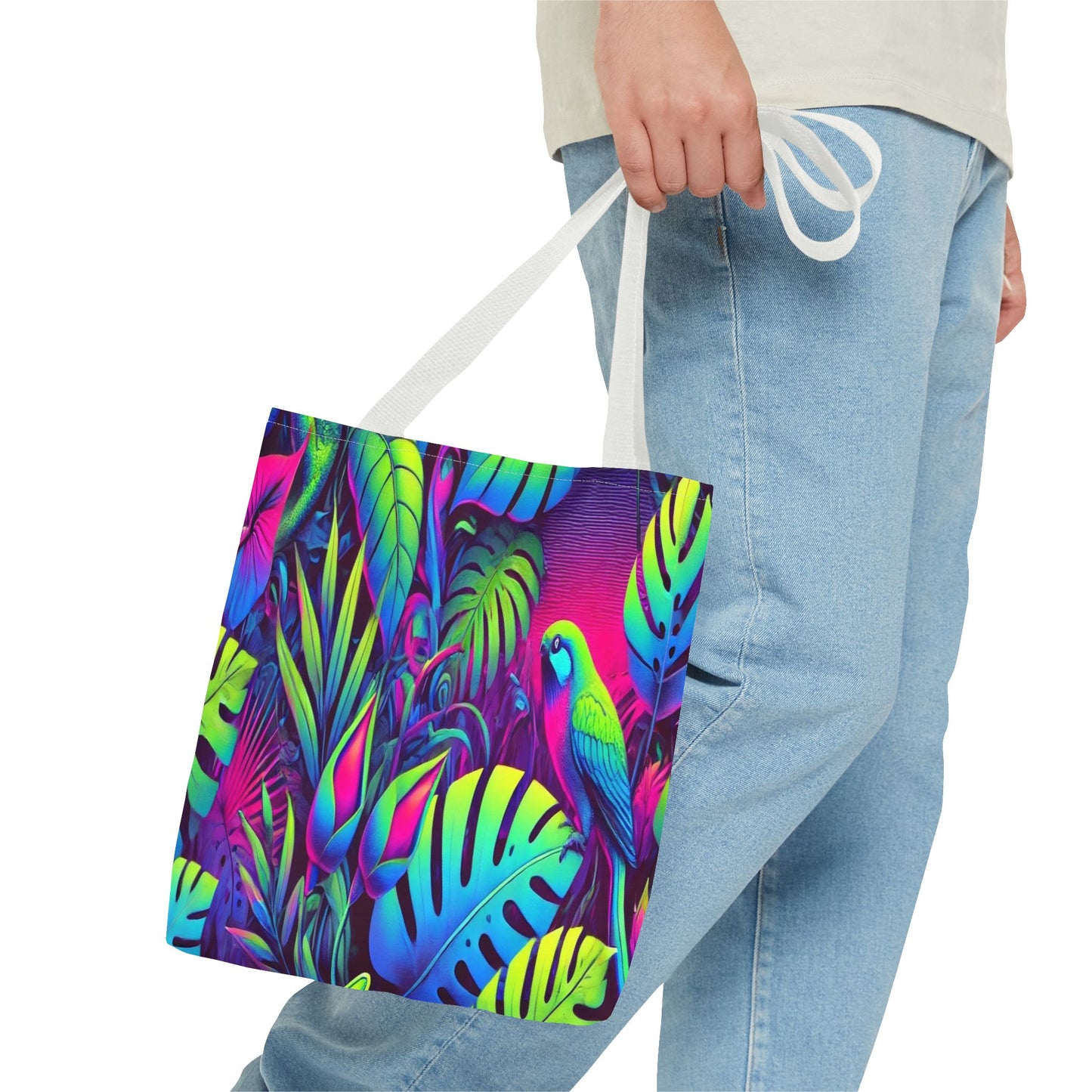 Colorful Tropical Tote Bag, Beach Bag, Eco-Friendly Shopping Carryall, Summer Vibes, Gift for Nature Lovers