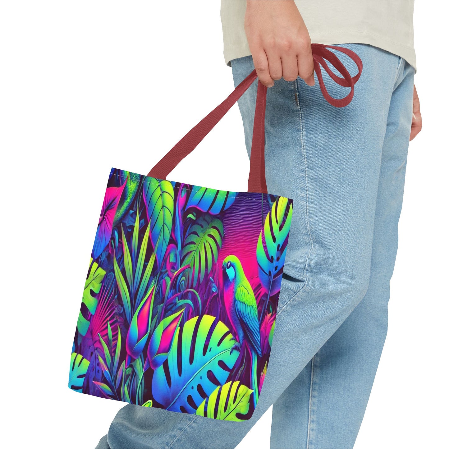 Colorful Tropical Tote Bag, Beach Bag, Eco-Friendly Shopping Carryall, Summer Vibes, Gift for Nature Lovers