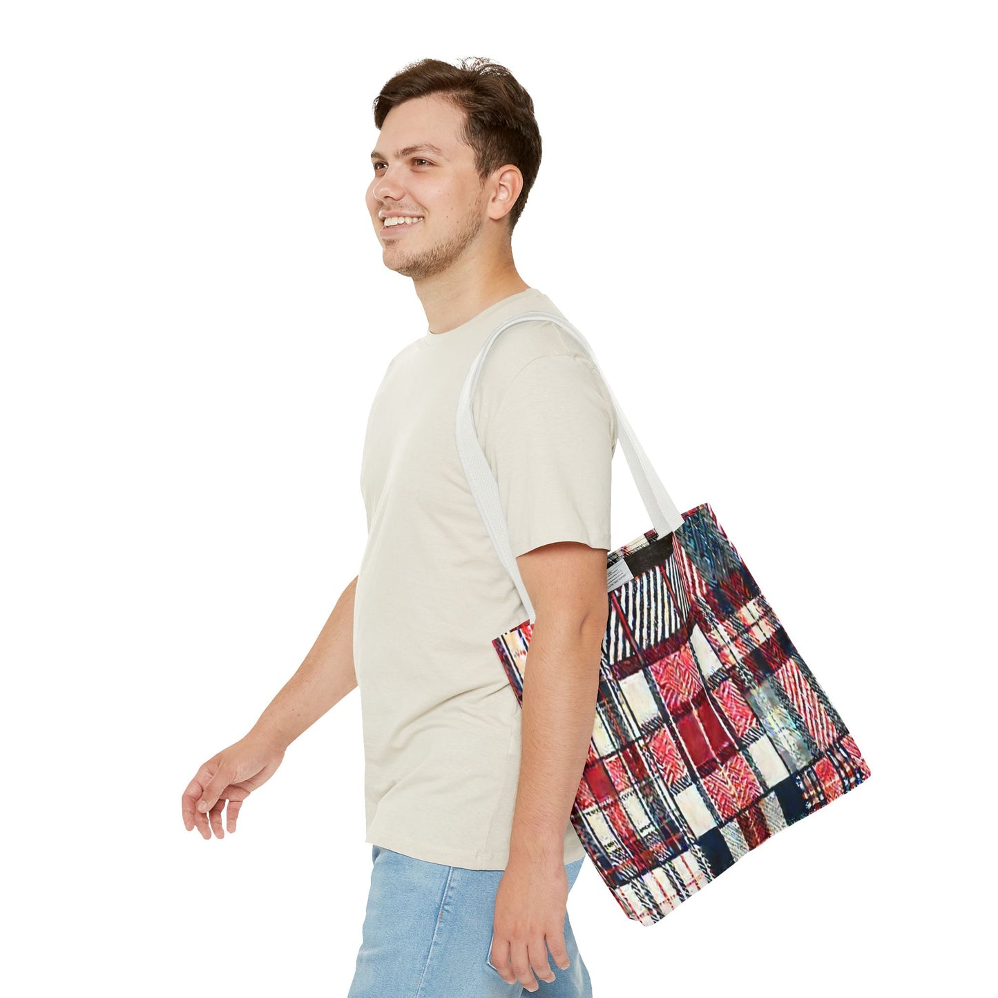 Cozy Plaid Tote Bag, Stylish Shopping Bag, Eco-Friendly Gift, Fall Accessory, Perfect for Everyday Use
