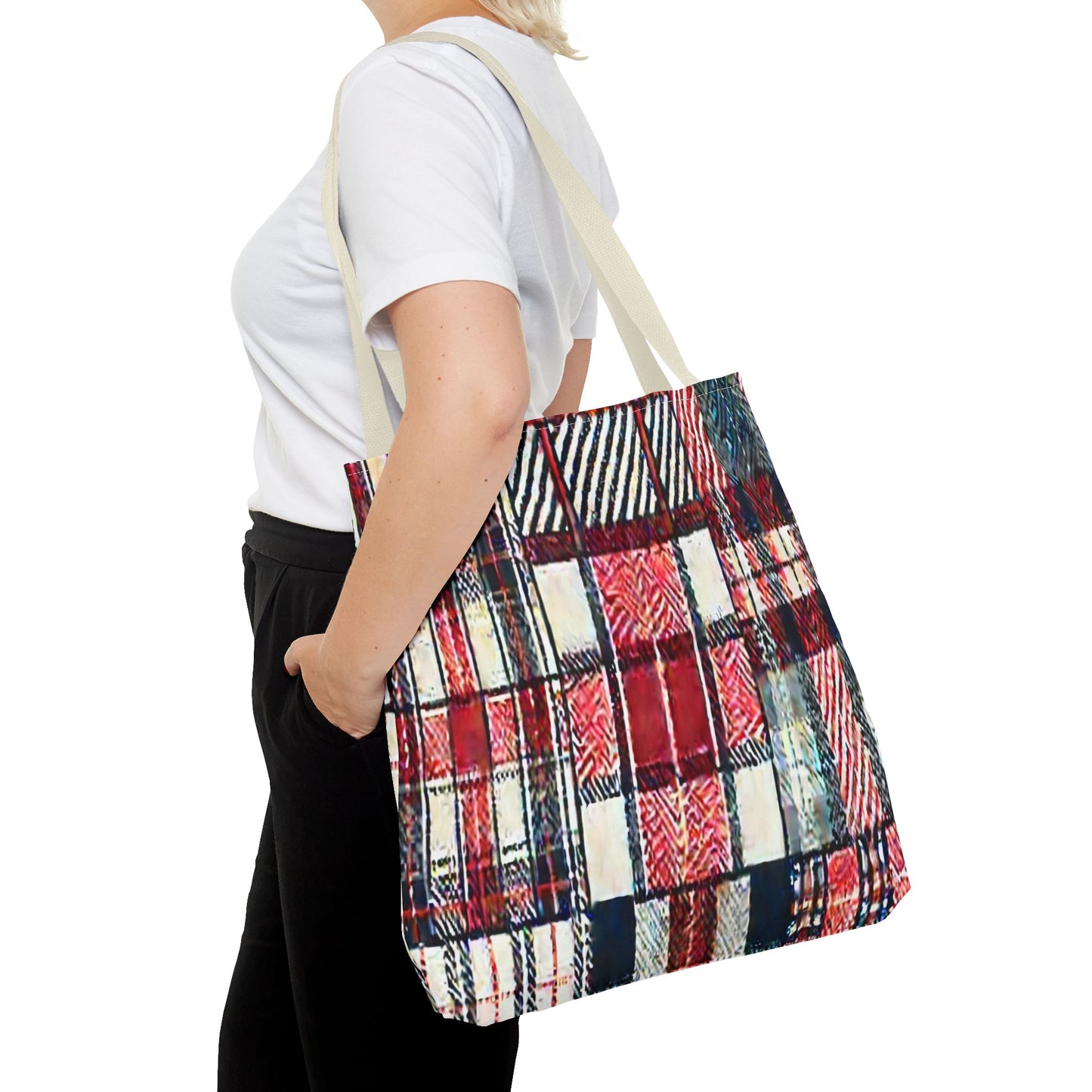 Cozy Plaid Tote Bag, Stylish Shopping Bag, Eco-Friendly Gift, Fall Accessory, Perfect for Everyday Use