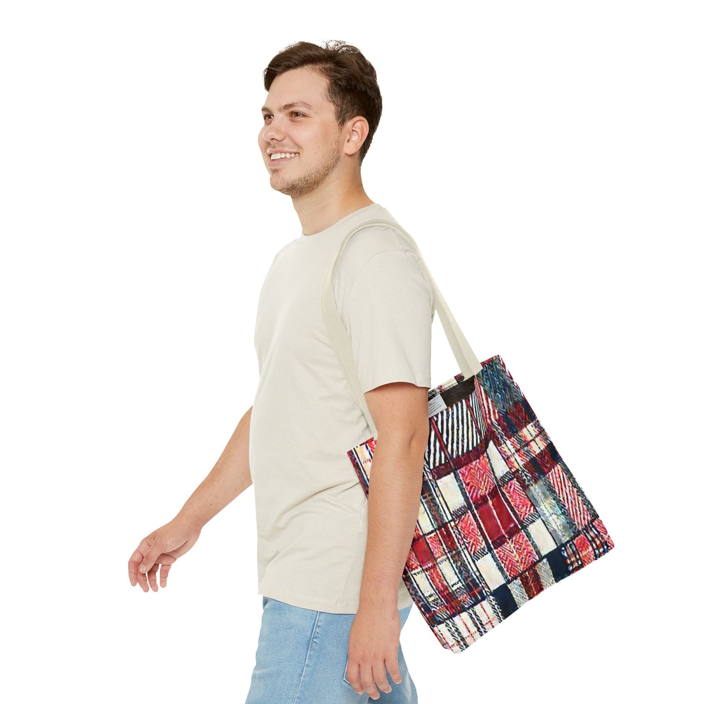 Cozy Plaid Tote Bag, Stylish Shopping Bag, Eco-Friendly Gift, Fall Accessory, Perfect for Everyday Use