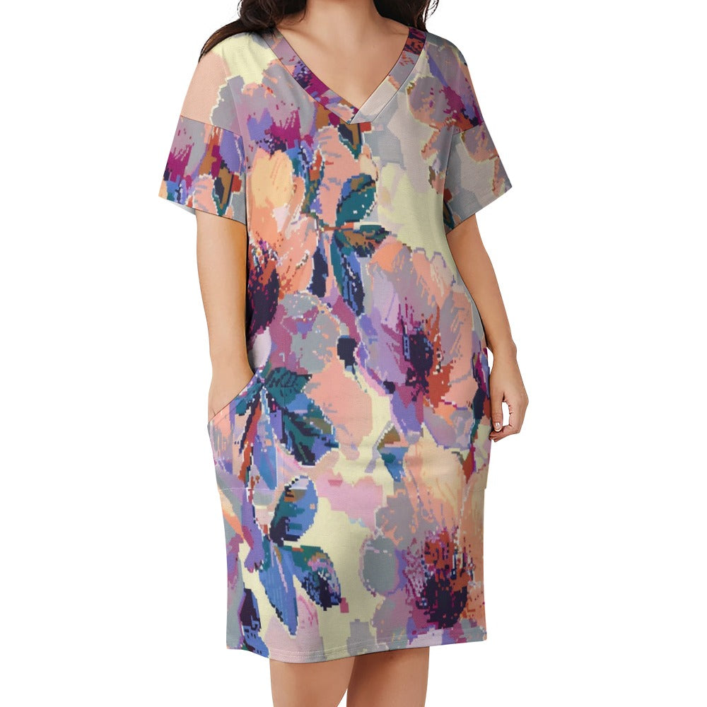 Pixel Bloom Reverie Loose pocket dress