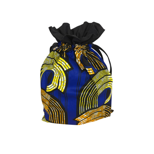Handmade Aurora Waves Ankara Drawstring Bag