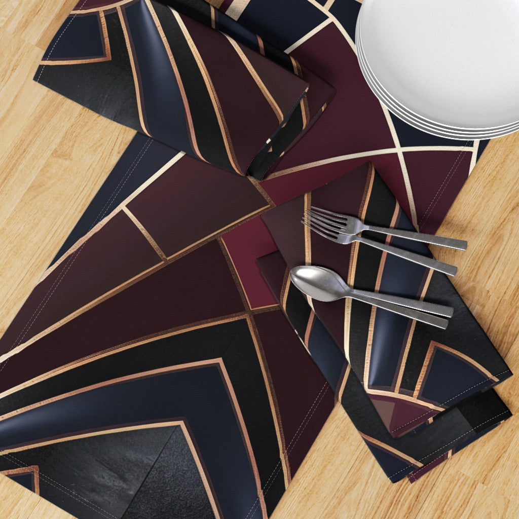 Fabric in Gatsby Nights Art Deco Geometric Seamless Pattern table runner