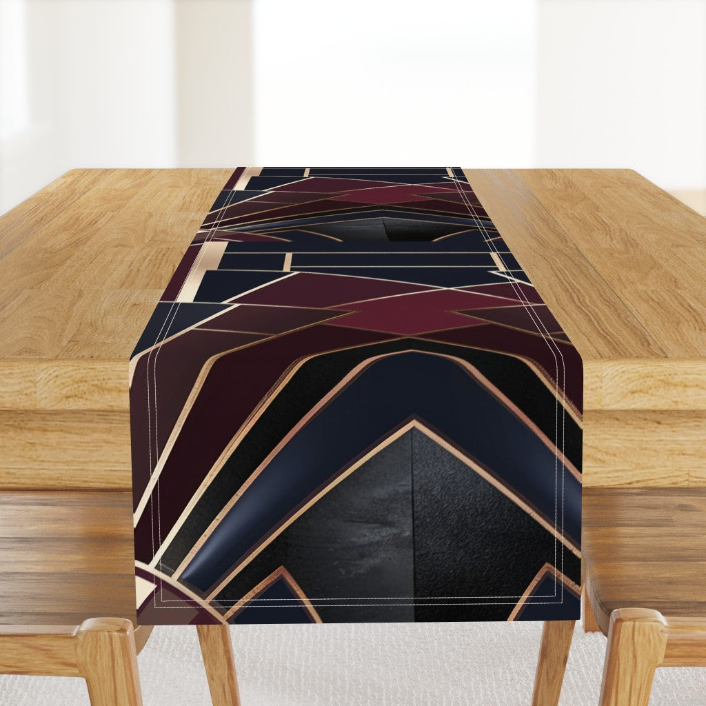 Fabric in Gatsby Nights Art Deco Geometric Seamless Pattern table runner
