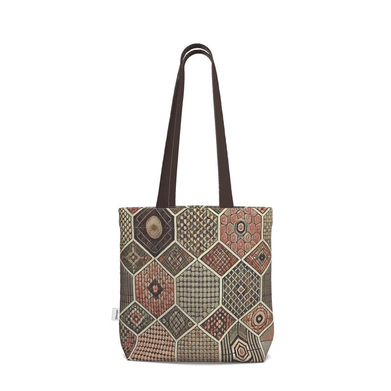 Muted Geometry Luxe everyday tote bag