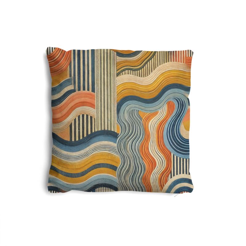Sunlit Joy – Painterly Stripes in Motion Pillow