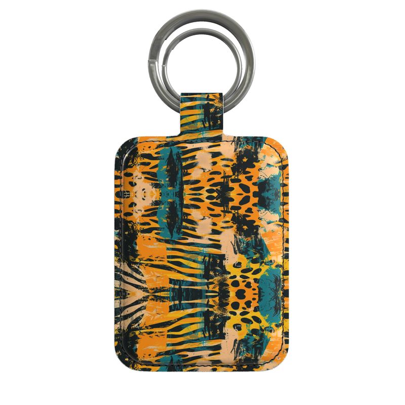 Savanna Graffiti Leather Keyring