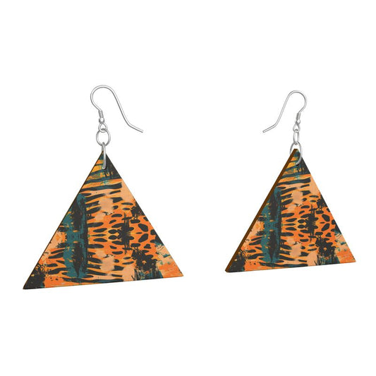 Savanna Graffiti Wooden Earrings Geometric Shapes