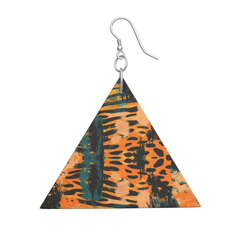 Savanna Graffiti Wooden Earrings Geometric Shapes
