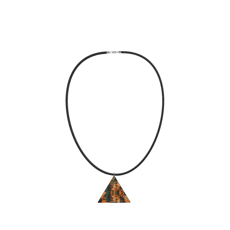 Savanna Graffiti Wooden Pendant Necklace Geometric