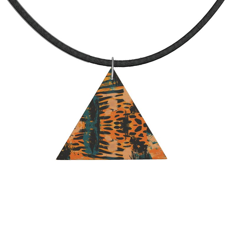Savanna Graffiti Wooden Pendant Necklace Geometric