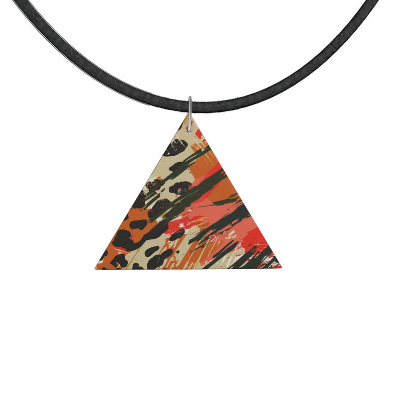 Wooden Pendant Necklace Geometric