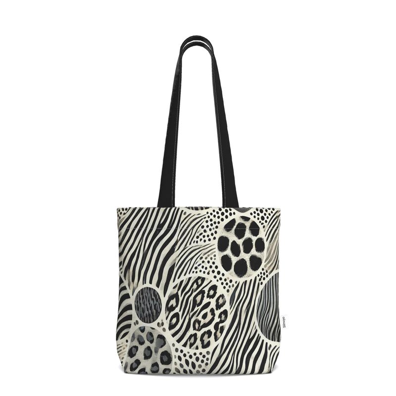 Wild Harmony – Zebra & Leopard Fusion Everyday tote bag