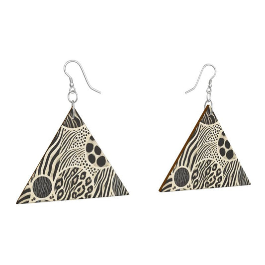 Wooden Earrings Geometric Shapes