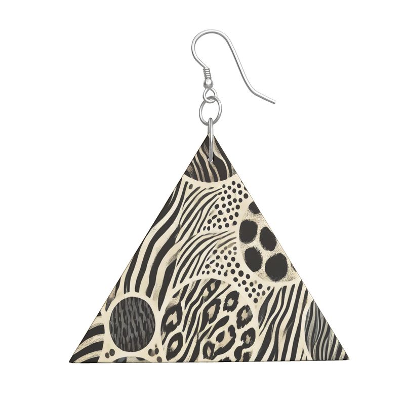 Wooden Earrings Geometric Shapes