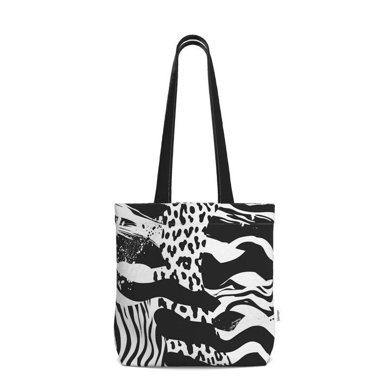 Savage Flow – Abstract Zebra & Leopard Fusion everyday tote bag