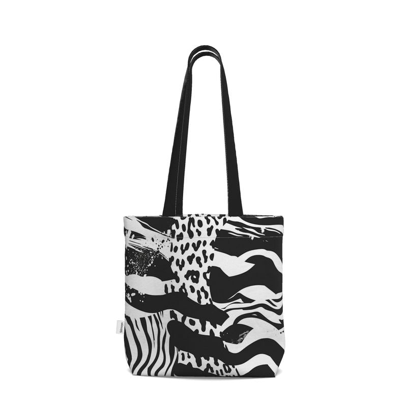 Savage Flow – Abstract Zebra & Leopard Fusion everyday tote bag