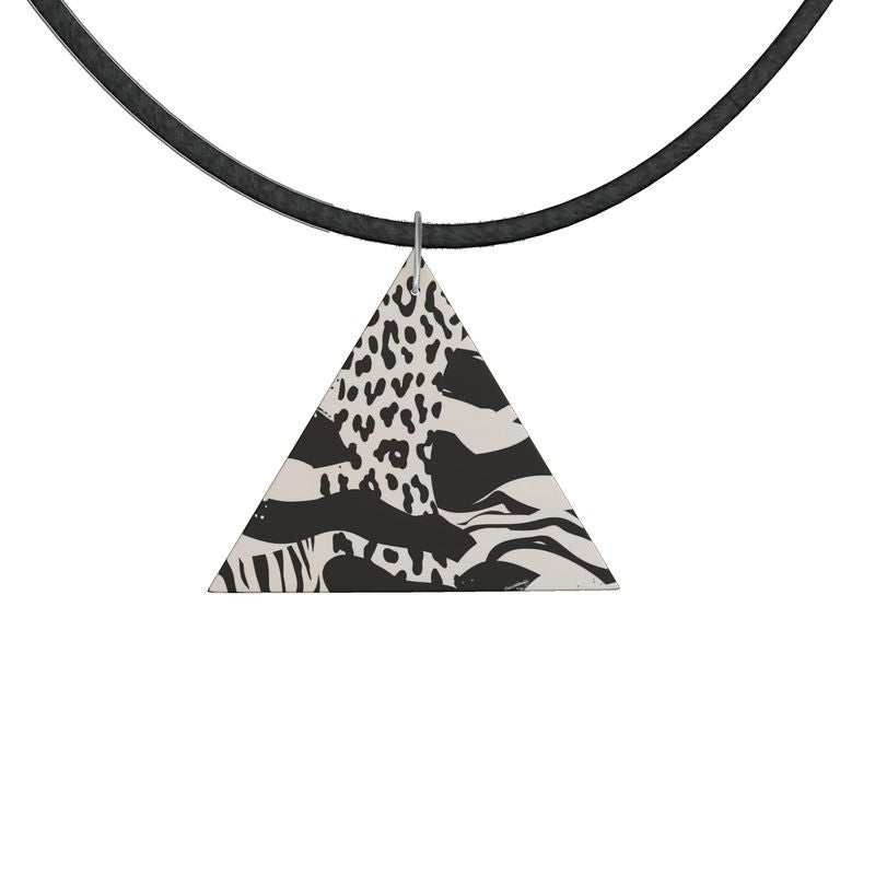 Wooden Pendant Necklace Geometric