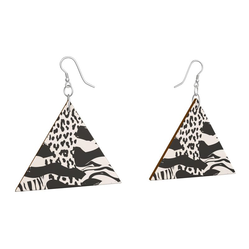 Wooden Earrings Geometric Shapes