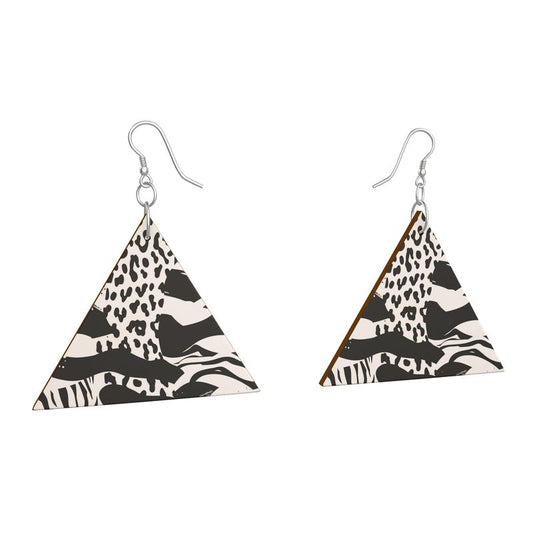 Wooden Earrings Geometric Shapes