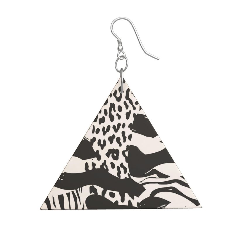 Wooden Earrings Geometric Shapes