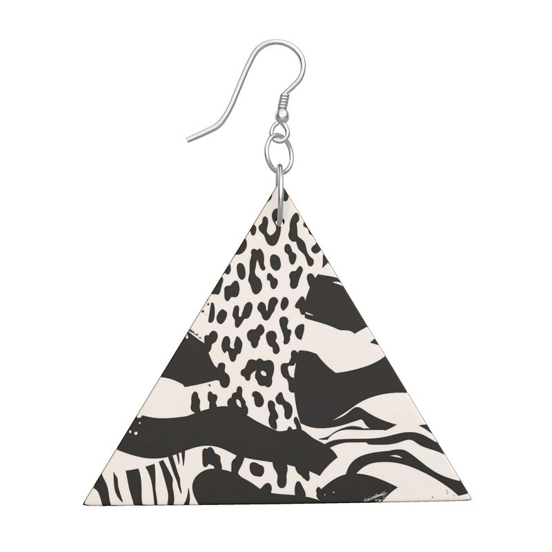 Wooden Earrings Geometric Shapes