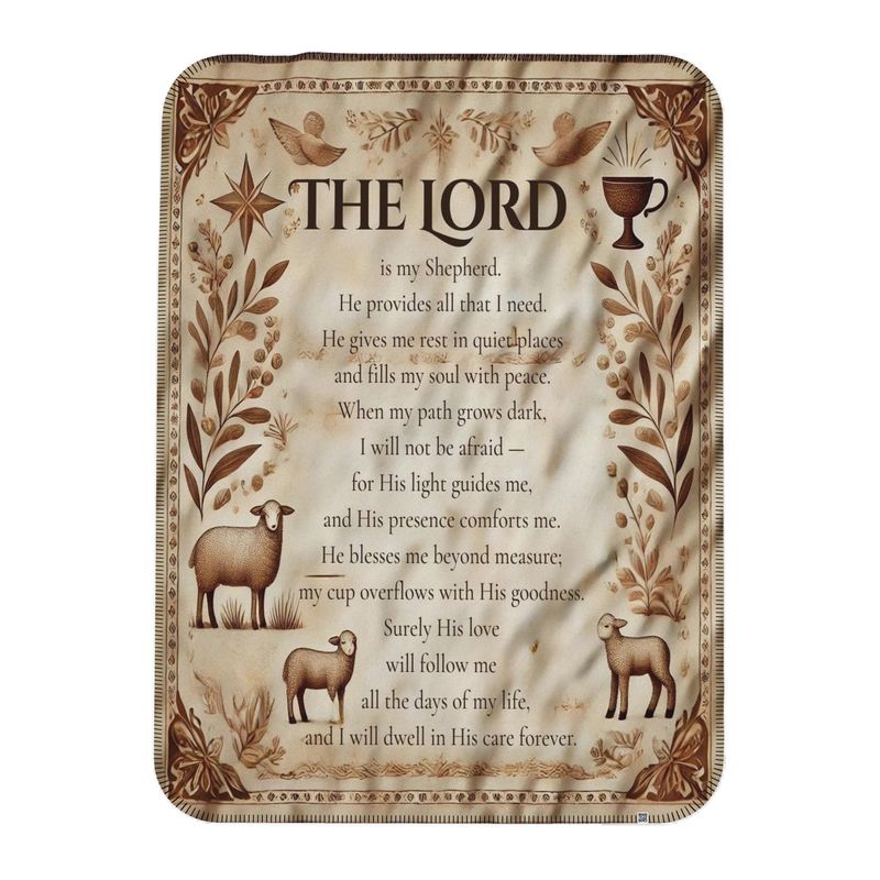 The Lord is my shepherd single layer blanket