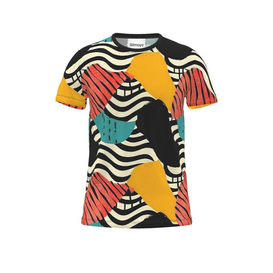 Waves of colour and motion cut and sew all over print Unisex T-shirt