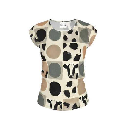 Modern Brushed Cowhide Ladies Loose Fit T-Shirt